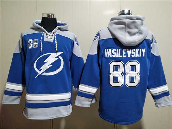 Tampa Bay Lightning #88 Andrei Vasilevskiy Blue Ageless Must-Have Lace-Up Pullover Hoodie,We sell and wholesale Tampa Bay Lightning #88 Andrei Vasilevskiy Blue Ageless Must-Have Lace-Up Pullover Hoodie on line form chian!
